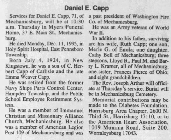 Capp, Daniel Keister obit # 107392439